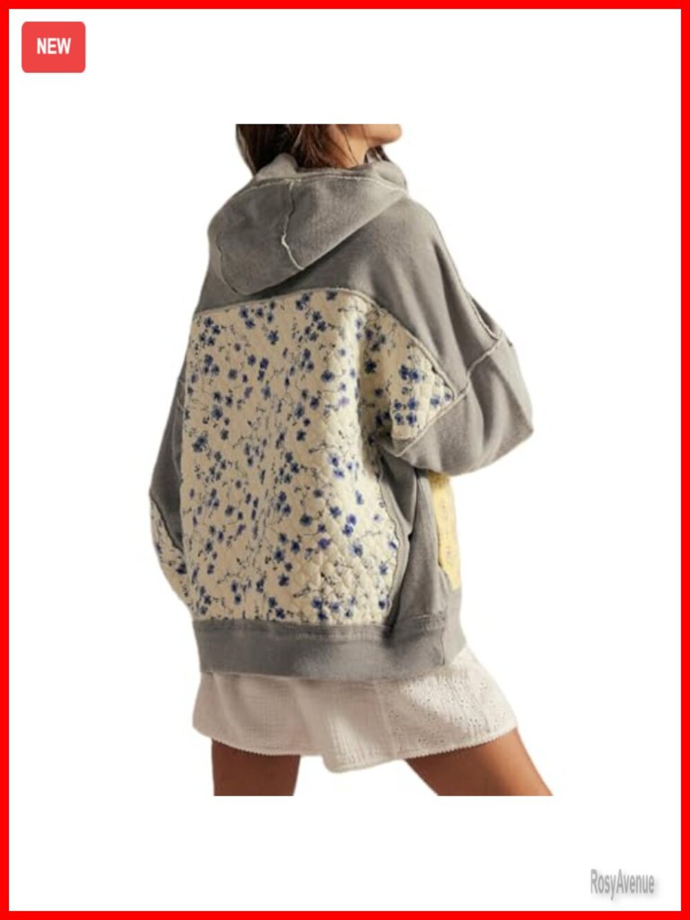 Oversized Floral Graphic Hoodie Drop Shoulder Sweatshirt Pullover